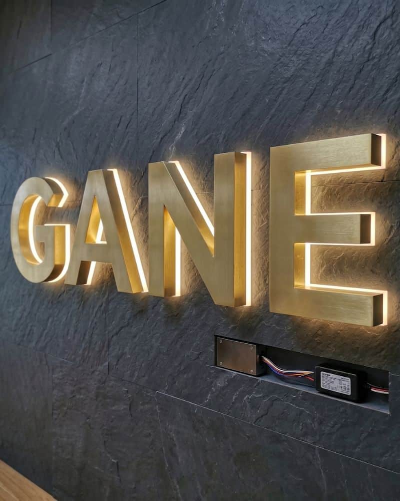 LED illuminated "GAME" sign for gaming rooms and entertainment spaces.
